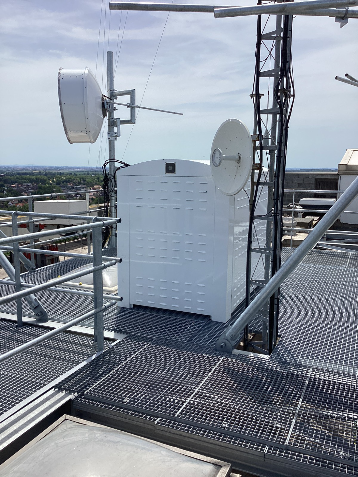 telecommunications on a roof top